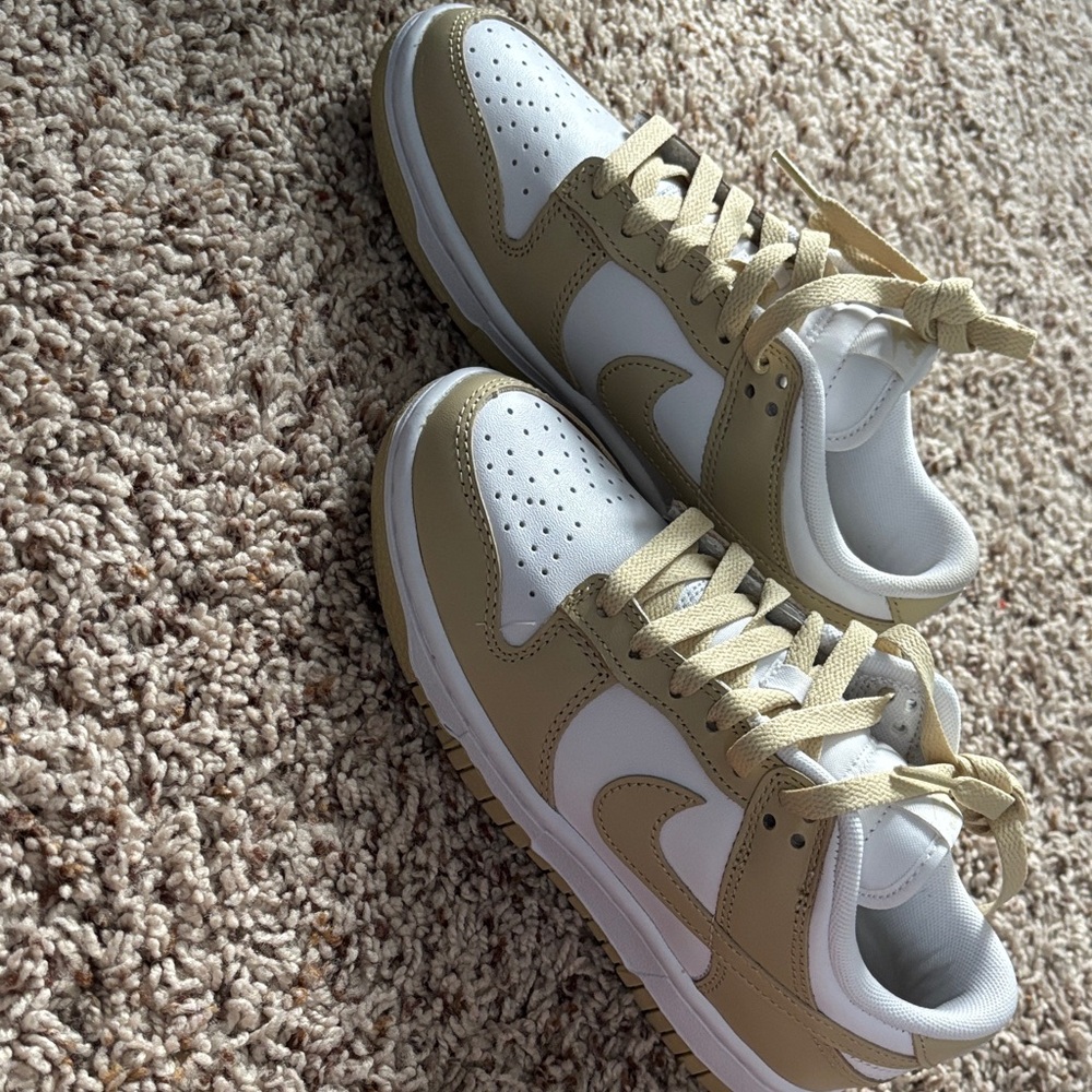 Nike White and Tan Sneakers